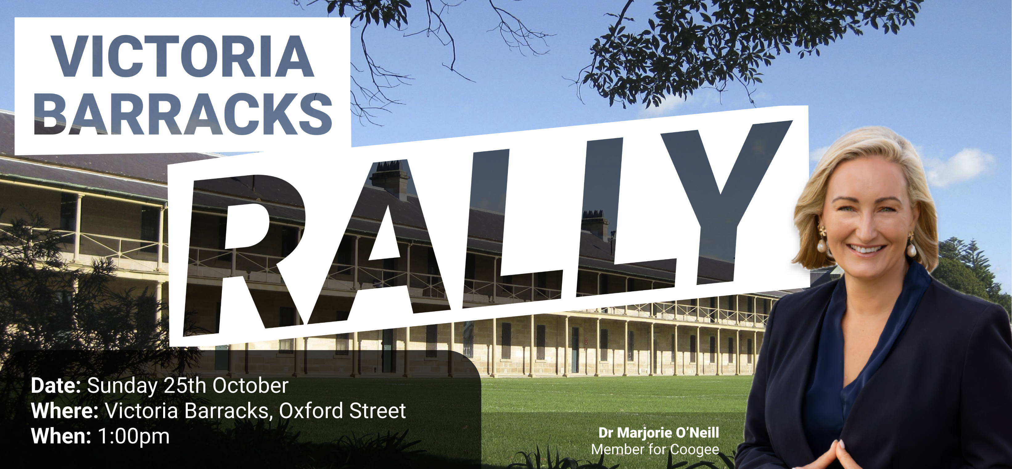 Victoria Barracks Rally on Sunday 25th October at Victoria Barracks. Start at 1pm.