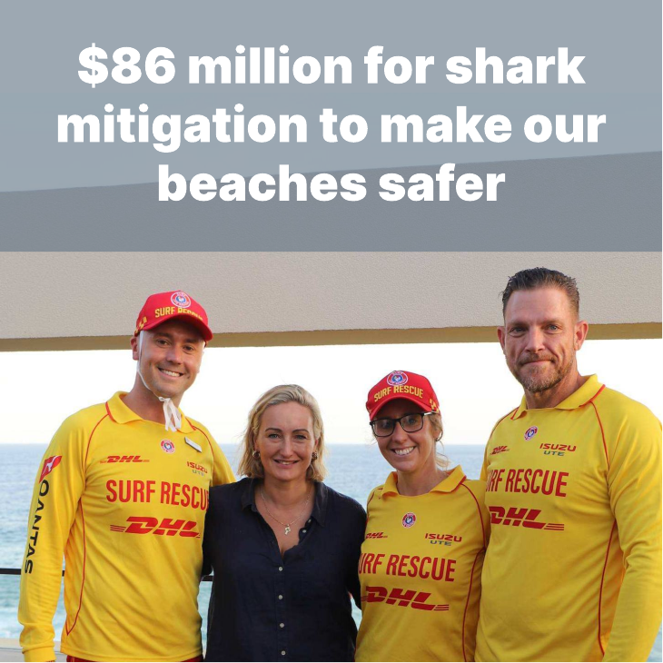 $86 million for shark mitigation to make our beaches safer